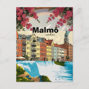 Malmö Schweden Reiseplakat Postkarte
