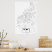 Malmö, Schweden (schwarz auf weiß) Poster (Küche)