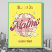 Malmö Schweden Sverige Retro farbige Postkarte