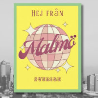 Malmö Schweden Sverige Retro farbige Postkarte