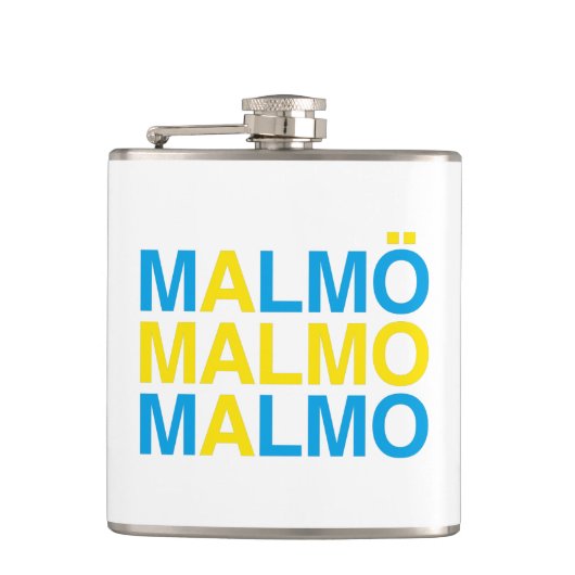 MALMO Schwedische Flagge Flachmann (Vorderseite)