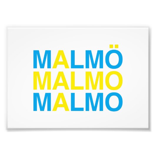 Malmö Schwedische Flagge Fotodruck (Vorne)