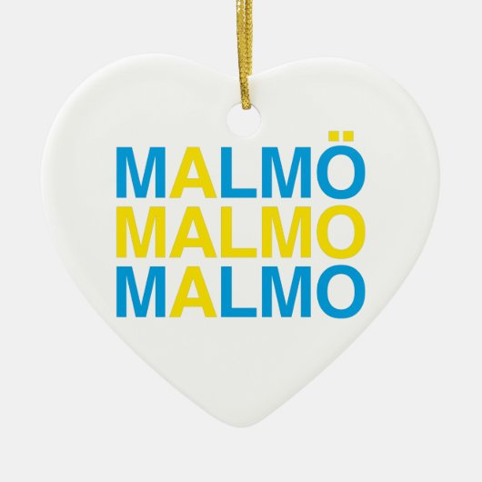 MALMO Schwedische Flagge Keramik Ornament (Vorne)