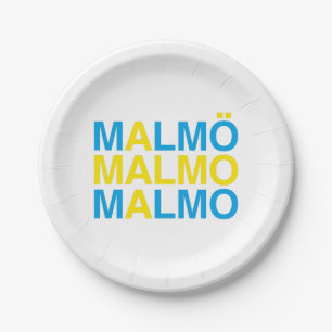 MALMO Schwedische Flagge Pappteller