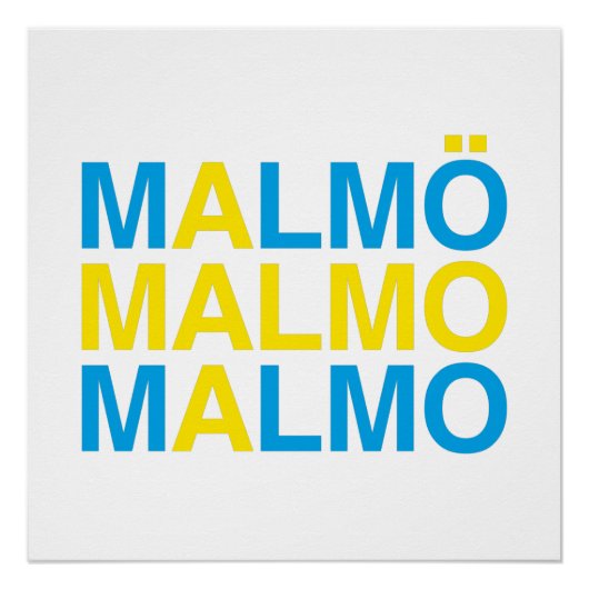 MALMO Schwedische Flagge Poster (Vorderseite)