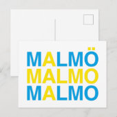 MALMO Schwedische Flagge Postkarte (Vorne/Hinten)