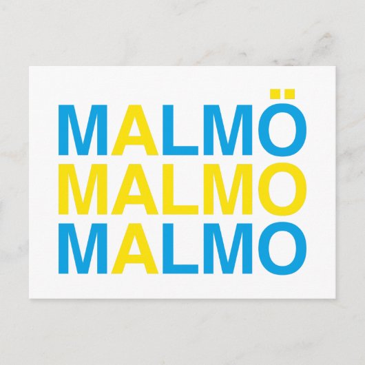 MALMO Schwedische Flagge Postkarte (Vorderseite)