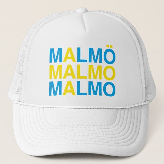 MALMO Schwedische Flagge Truckerkappe (Vorderseite)