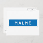 Malmo, schwedisches Straßenschild Postkarte (Vorne/Hinten)