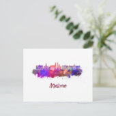Malmo-Skyline in Aquarellfarbe Postkarte (Stehend Vorderseite)