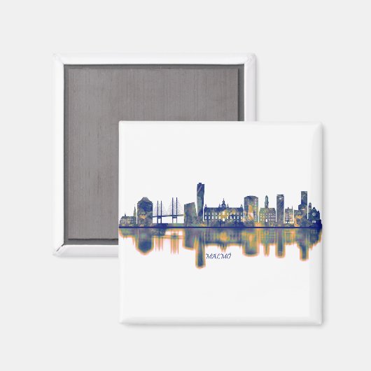 Malmo Skyline Magnet (Vorderseite/Rückseite)