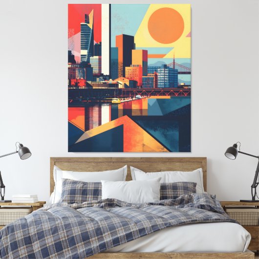 Malmö Sunset Glow Leinwanddruck (Insitu (Schlafzimmer))