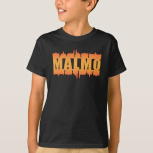 Malmo Sweden City Skyline Cityscape Geschenk Idee T-Shirt
