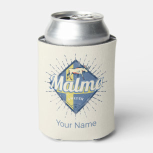Malmo Sweden Retro Flag Vintage Elche Souvenir Dosenkühler