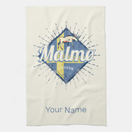 Malmo Sweden Retro Flag Vintage Elche Souvenir Geschirrtuch