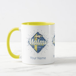 Malmo Sweden Retro Flag Vintage Elche Souvenir Tasse
