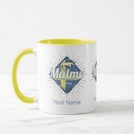 Malmo Sweden Retro Flag Vintage Elche Souvenir Tasse (Links)