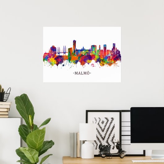 Malmo Sweden Skyline Poster (Heimbüro)