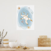 Malo schwebt im Weltraum Poster (Küche)