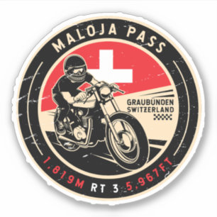 Maloja Pass   Schweiz   Motorrad Aufkleber