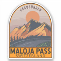 Maloja Pass Schweiz Retro Reisemblem