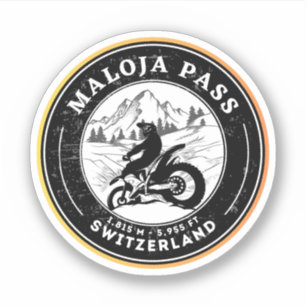 Maloja Pass Schweizer Alpen - Motorrad-Tour Aufkleber