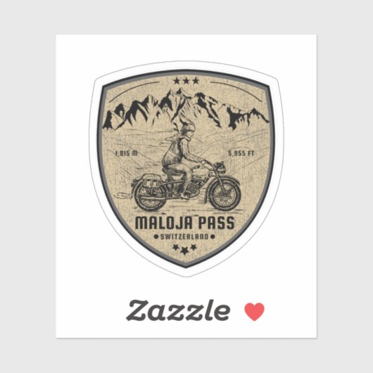 Maloja Pass Schweizer Alpen - Motorrad-Tour Aufkleber (Blatt)
