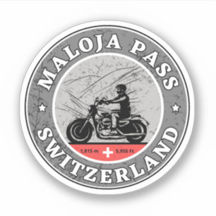 Maloja Pass Schweizer Alpen Motorradtour Aufkleber