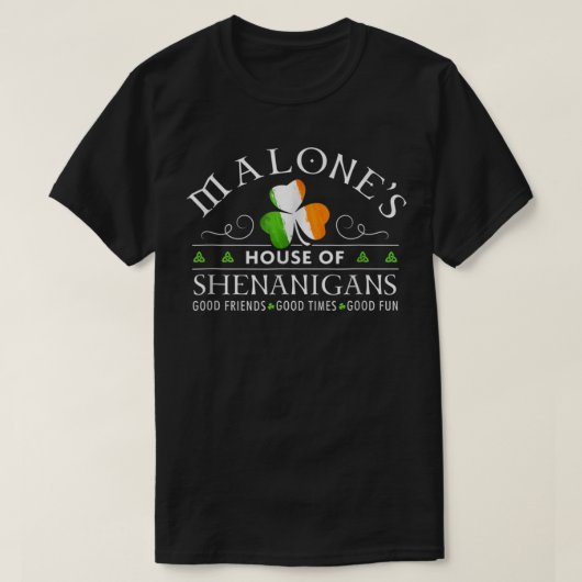 Malone House of Shenanigans St Patricks Day T-Shirt (Design vorne)