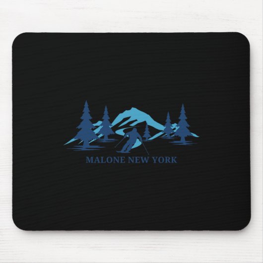 Malone New York Ski Resort Skifahrer Mousepad (Vorne)