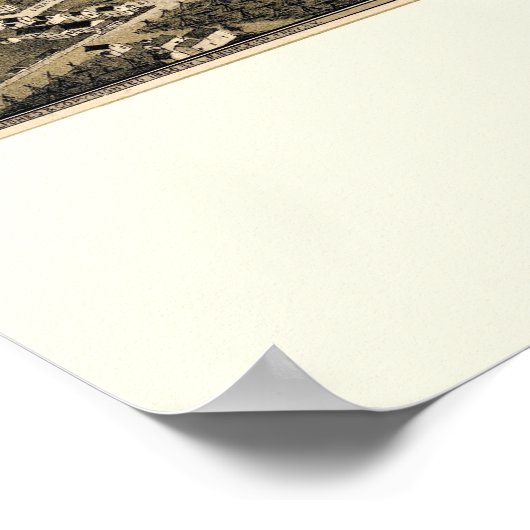 Malone, NY Panoramic Map - 1886 Poster (Ecke)