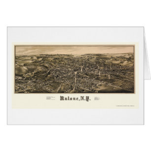 Malone, NY panoramische Karte - 1886