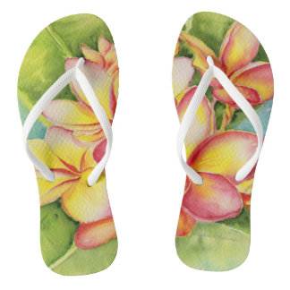 Malorie Arisumi plumeria WasserfarbenSlipper Badesandalen