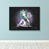 "Malory" Niedliche Grüne Tattoo Angel Canvas Print Leinwanddruck (Insitu (Holzboden))