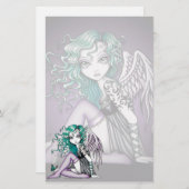 "Malory" niedliche Tätowierungs-violettes Briefpapier (Vorne/Hinten)