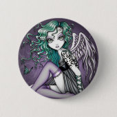 Malory niedlicher tätowierter Engel Button (Vorderseite)