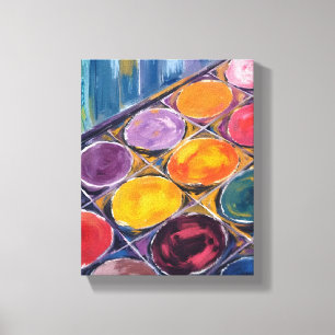Malpalette Aquarellkünstler beim Malen Leinwanddruck
