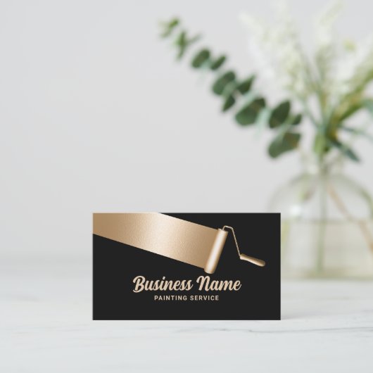 Malservice Beruflicher Gold House Maler Visitenkarte (Stehend Vorderseite)