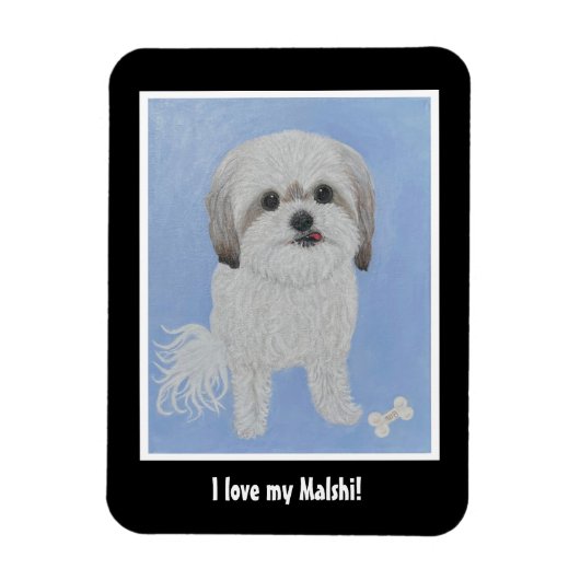 Malshi Dog Flexible Foto Magnet (Vertikal)