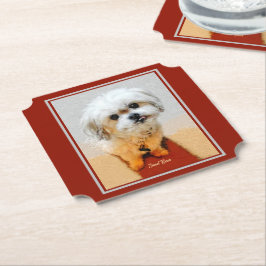 Malshi Dog Maroon Paper Untersetzer