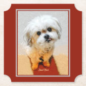 Malshi Dog Maroon Paper Untersetzer (Vorderseite)