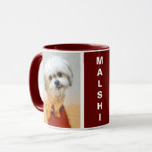 Malshi Dog Maroon Personalized Mug Tasse (Vorderseite Links)