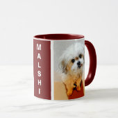 Malshi Dog Maroon Personalized Mug Tasse (VorderseiteRechts)