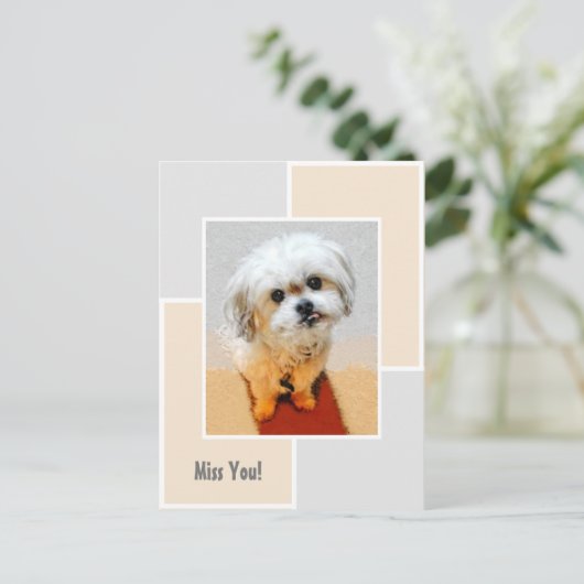 Malshi Dog Miss You Postcard Postkarte (Stehend Vorderseite)