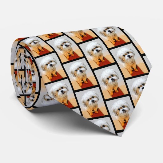 Malshi Dog Tiled Necktie Krawatte (Gerollt)