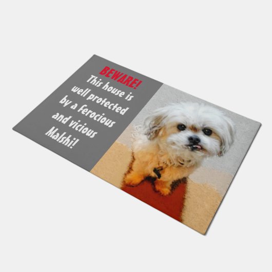 Malshi Funny Guard Dog Doormat Groß Fußmatte (Schrägansicht)