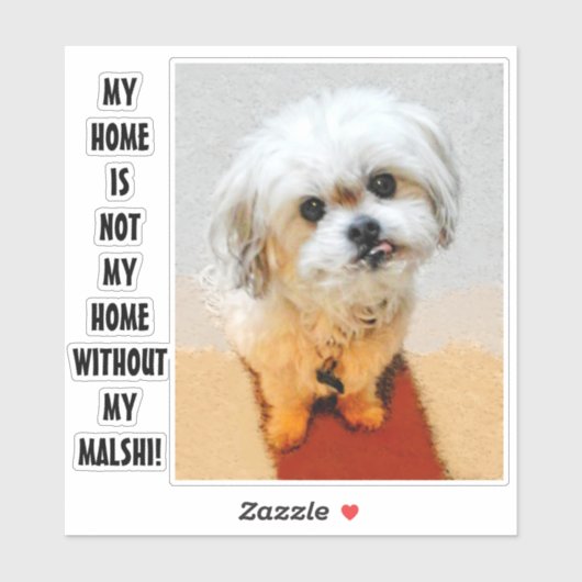 Malshi Hund Custom Cut Sticker (Blatt)