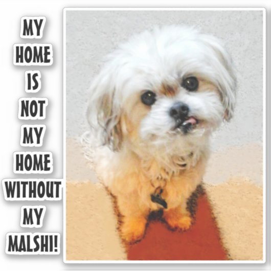 Malshi Hund Custom Cut Sticker (Vorderseite)