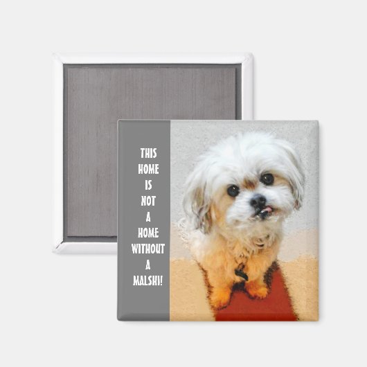 Malshi Magnet mit Text (Vorderseite/Rückseite)