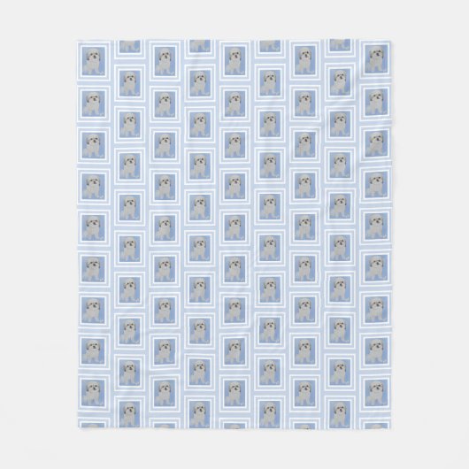 Malshi-Portrait mit Knochen-Fleece-Blanke Fleecedecke (Vorderseite)